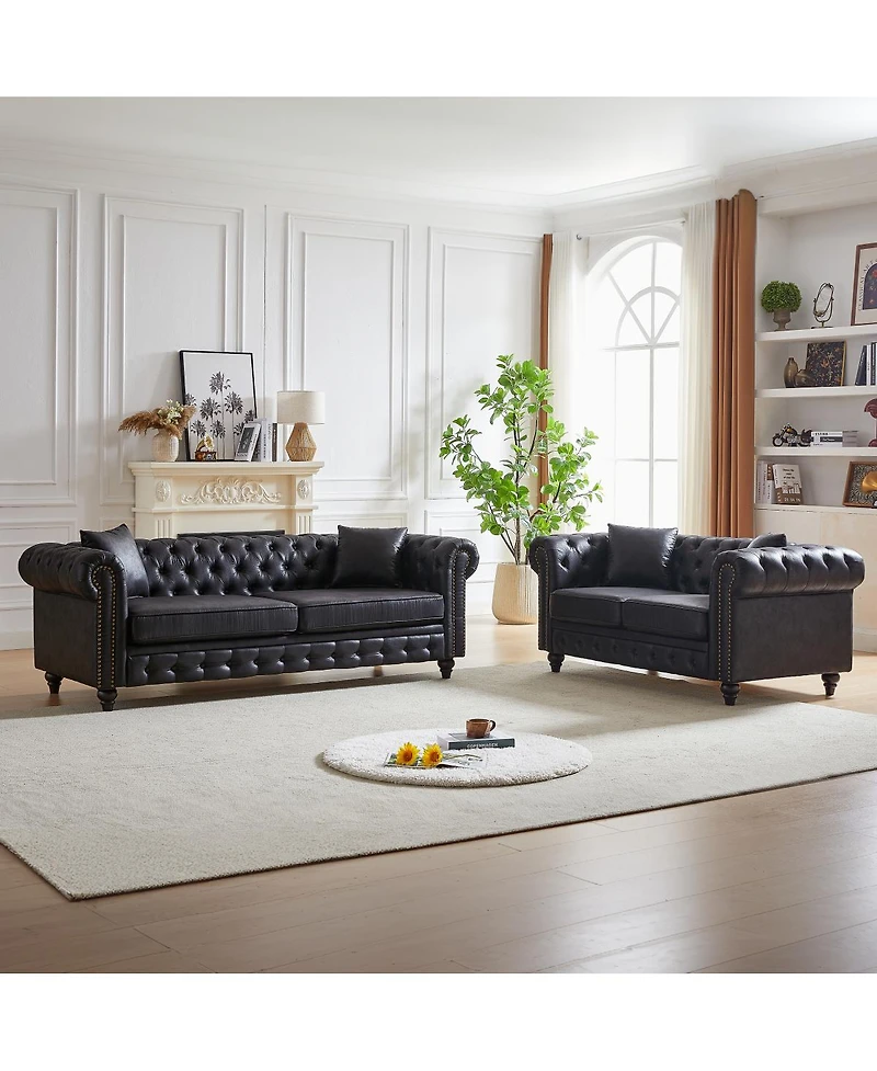 Streamdale Furniture Modern Combo Sofa with Solid Wood Frame and 4 Cushions