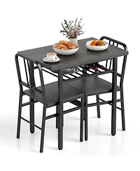 Slickblue 3 Piece Dining Table Set with Rectangular and 2 Chairs