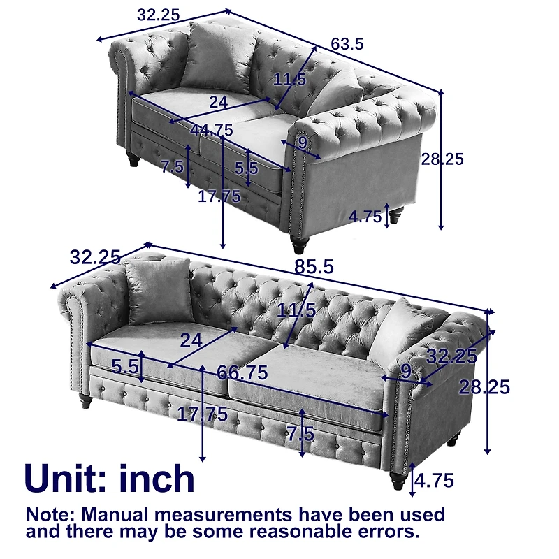 Streamdale Furniture Modern Combo Sofa with Wood Frame and Feet