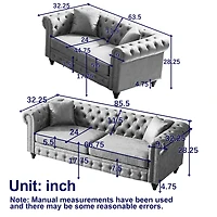 Streamdale Furniture Modern Combo Sofa with Wood Frame and Feet