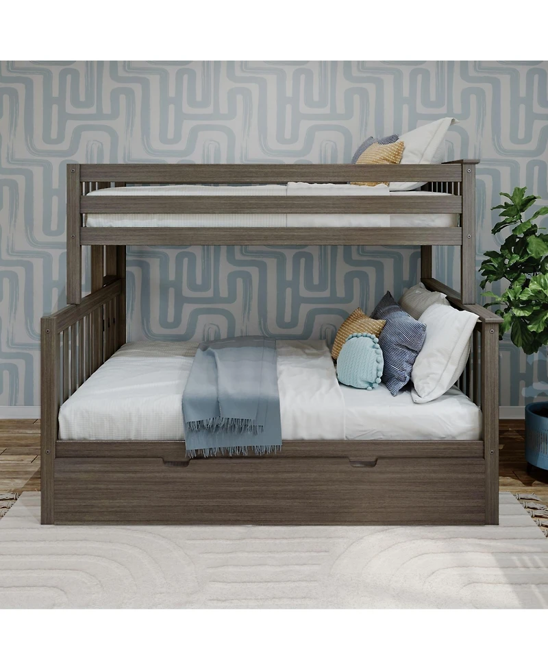 Max and Lily Bunk Bed With Ladder on End Trundle