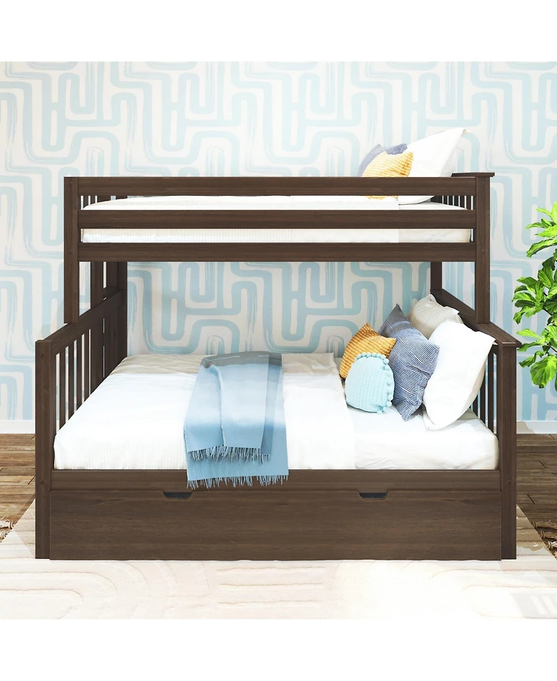 Max and Lily Bunk Bed With Ladder on End Trundle