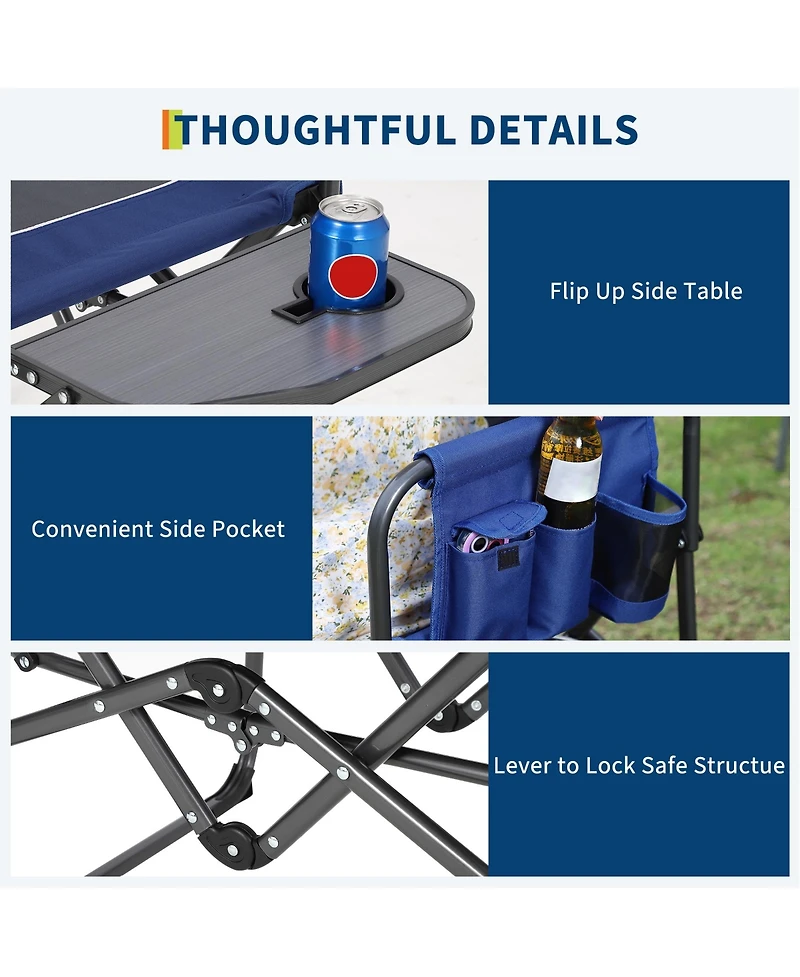 gaomon 2 Piece Portable Outdoor Camping Chair, Aluminum Folding Director Chair with Side Pocket