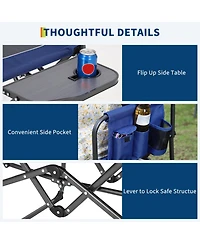 gaomon 2 Piece Portable Outdoor Camping Chair, Aluminum Folding Director Chair with Side Pocket