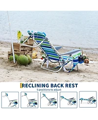 gaomon 1 Piece 5-Position Reclining Portable Folding Lounge Backpack Beach Chair for Outdoor, Travel