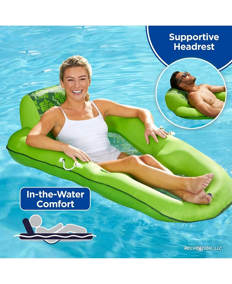 Gnuadz Aqua Campania Pool Float Lounge 2-in-1 Adjustable Backrest Cupholder