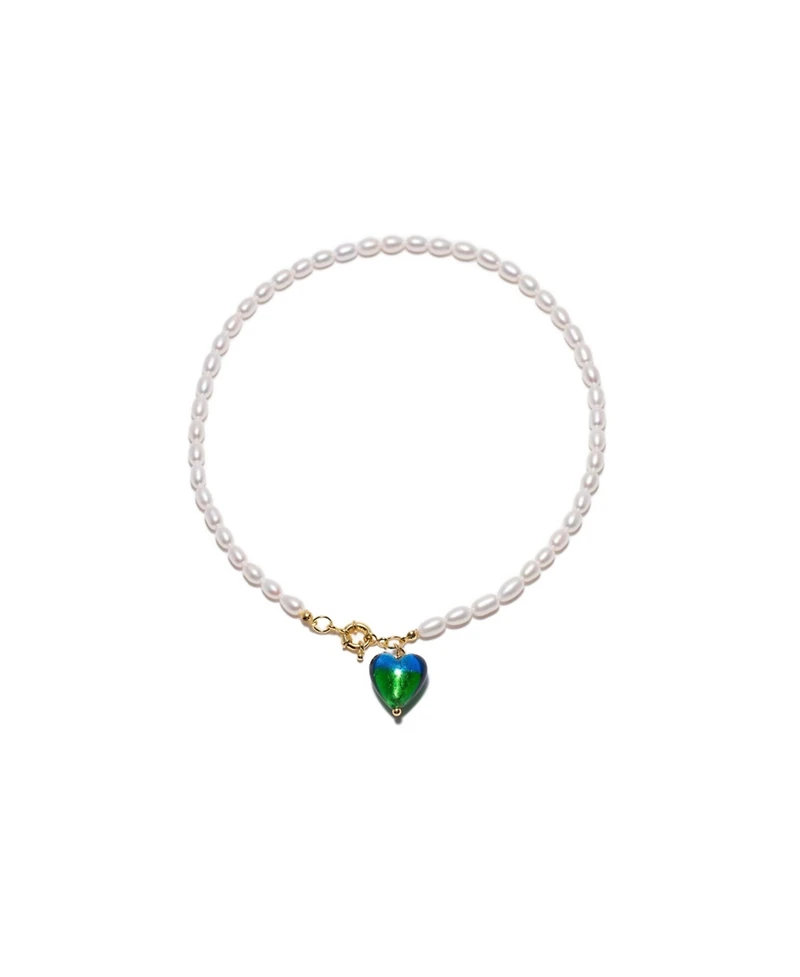 Esmee Glaze Heart Pendant Baroque Pearl Necklace