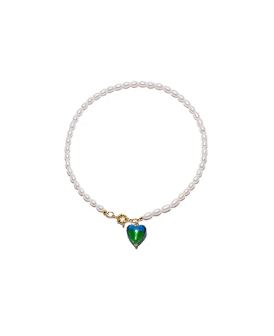 Esmee Glaze Heart Pendant Baroque Pearl Necklace