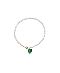 Esmee Glaze Heart Pendant Baroque Pearl Necklace