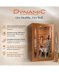 Dynamic Saunas 2-Person Full Spectrum Infrared Sauna Lighting, Speakers, Cordoba