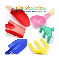 Gnuadz Metal Garden Tools Wooden Handle Rake Shovel Spoon Set