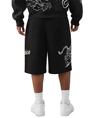True Religion Men's Tiger Script Mikey Fleece Shorts