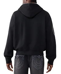 True Religion Men's Crystal Script Boxy Full-Zip Hoodie