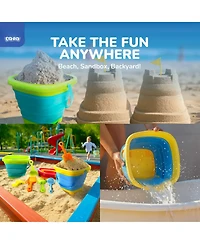 Gnuadz Collapsible Beach Toys Sand Buckets Shovels Mesh Bag Sandbox Kids