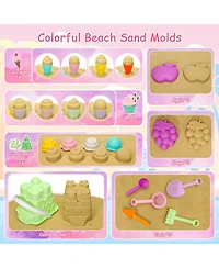 Gnuadz Beach Sand Toys Ice Cream Molds Bucket Shovel Rake Mesh Bag