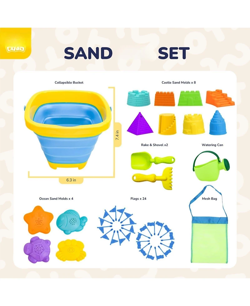 Gnuadz Beach Toys Sand Castle Building Kit Ages 1-12 Sandbox