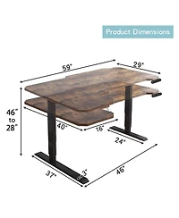 Streamdale Furniture Electric L-Shaped Height Adjustable Standing Desk