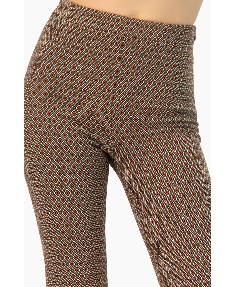 Ivonne Women's Geometric Jacquard Flared Pants