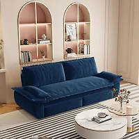 Streamdale Furniture 73.2" Queen 3-in-1 Velvet Pull Out Sofa Bed