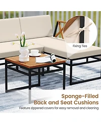 Sugift Shaped Patio Furniture Set for Porch Backyard and Poolside