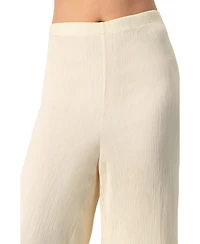 Ivonne Women's Elastic Waistband Pleated Wide-Leg Pants