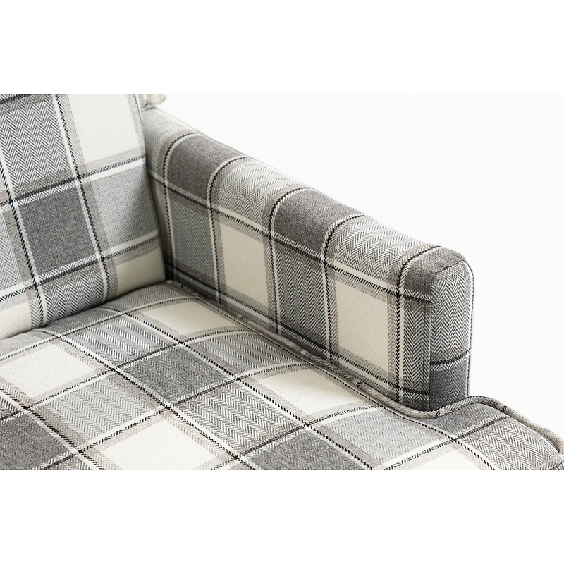 Streamdale Furniture Vintage Linen Accent Chair with Nailhead Trim.