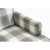 Streamdale Furniture Vintage Linen Accent Chair with Nailhead Trim.
