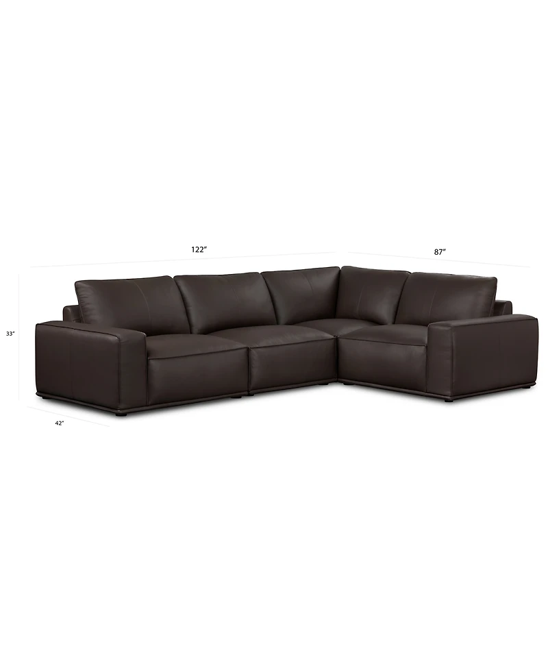 Paitlyn 4-Piece Leather Sectional