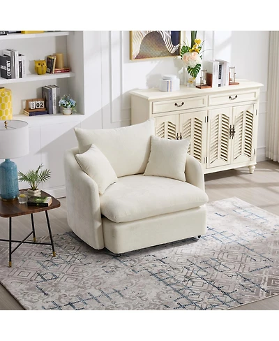 Streamdale Furniture Swivel Sofa Armchair with 3 Pillows