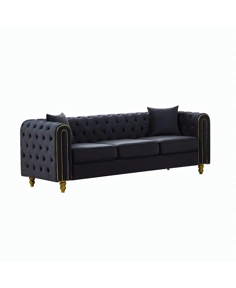 Streamdale Furniture 86" Modern Velvet 3-Seater Loveseat Sofa