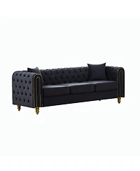 Streamdale Furniture 86" Modern Velvet 3-Seater Loveseat Sofa