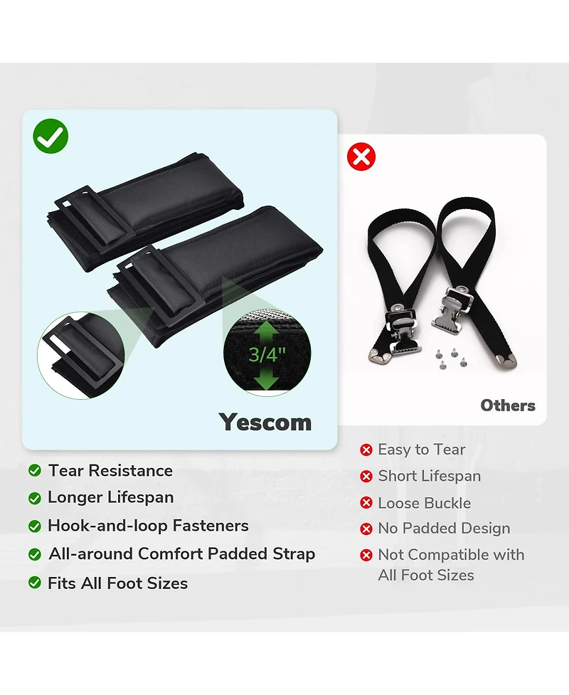 Yescom Drywall Stilt Straps 1 Pair of Padded Foot Bands Comfortable for All Day Wear Part Replacement