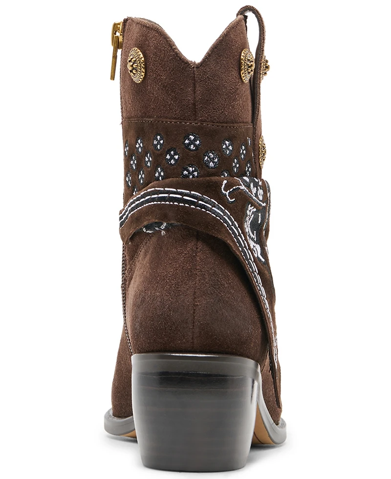 Dolce Vita Women's Mekala Scarf Cuff Embroidered Western Booties