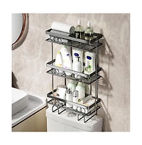 homfan Over The Toilet Storage Shelf, Bathroom Organizer Over Toilet, No Drilling Toilet Shelf Rack and Stand, Space Saver for Small Space