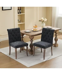 Streamdale Furniture Chenille Tufted Dining Chairs