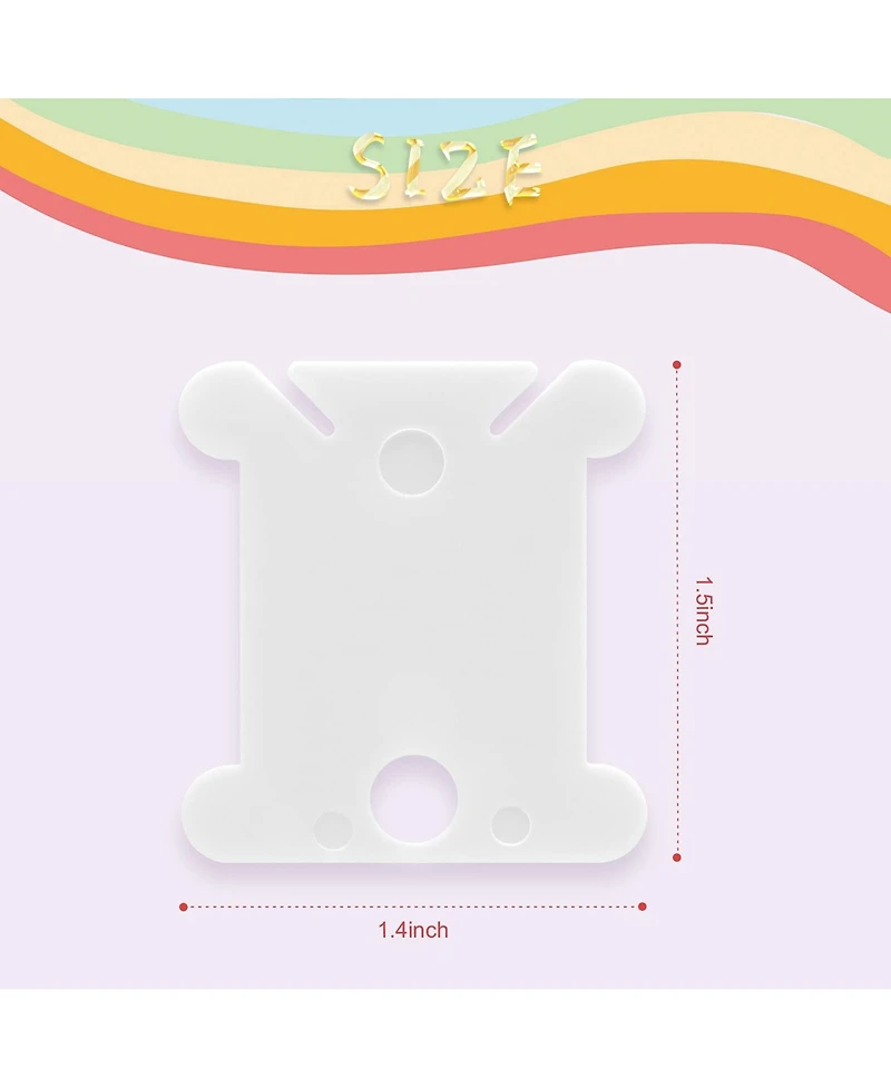 Gnuadz 128pcs Embroidery Floss Bobbins Organizer Plastic Thread Cards Cross Stitch Sewing Storage Holder