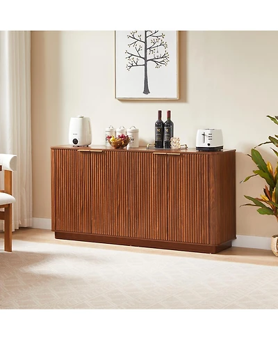 Streamdale Furniture 63 Vertical Stripe Buffet Cabinet/Tv Stand