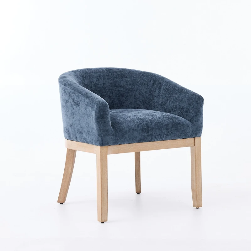 Streamdale Furniture Barrel Dining Chairs with Arms, Farmhouse Chenille