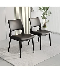 Streamdale Furniture Pu Leather Dining Chairs Set of 2