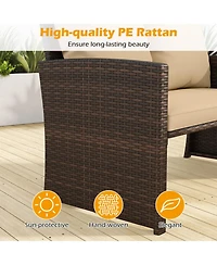 Sugift Outdoor Patio Pe Wicker Furniture Set with Cushions