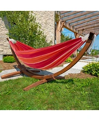Vivere Double Cotton Hammock, Comfortable Daybed with Wood Frame