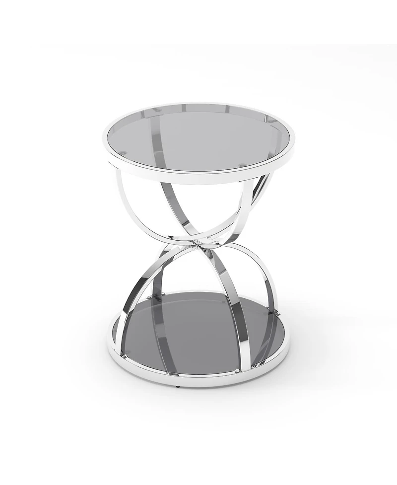 Streamdale Furniture Modern 2-Tier Glass Side Table