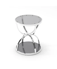 Streamdale Furniture Modern 2-Tier Glass Side Table