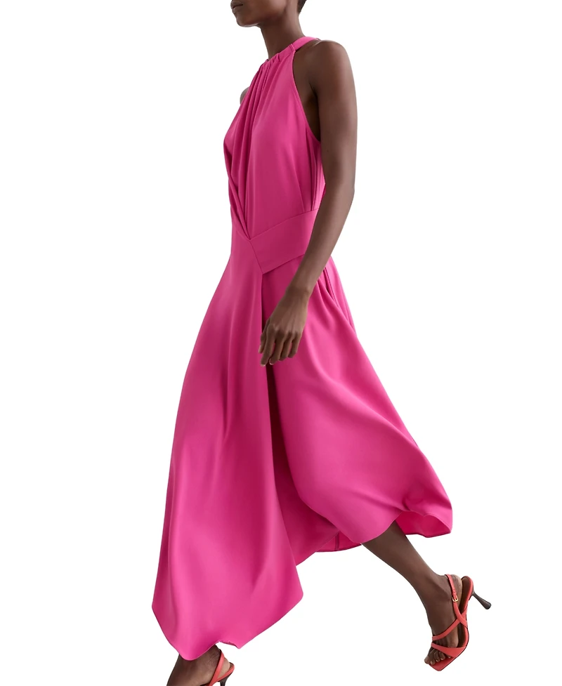 Reiss Women's Drape-Detail Sleeveless Midi Dress