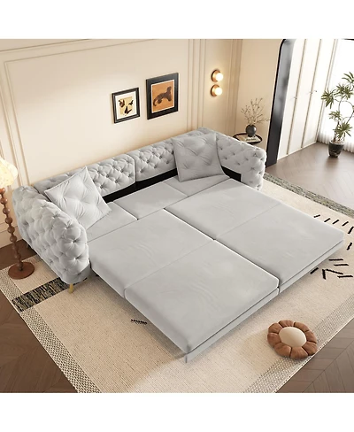 Streamdale Furniture 97.7" 3-in-1 Convertible Sleeper Sofa, 28.4" Deep Seat Pull Out Sofa Bed