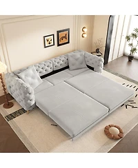 Streamdale Furniture 97.7" 3-in-1 Convertible Sleeper Sofa, 28.4" Deep Seat Pull Out Sofa Bed