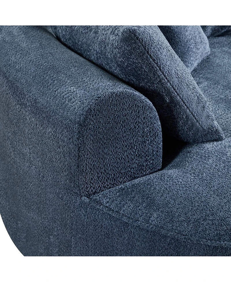 Streamdale Furniture Curved Chenille Sofa with 7 Throw Pillows - Artistic & Comfortable