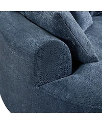 Streamdale Furniture Curved Chenille Sofa with 7 Throw Pillows - Artistic & Comfortable