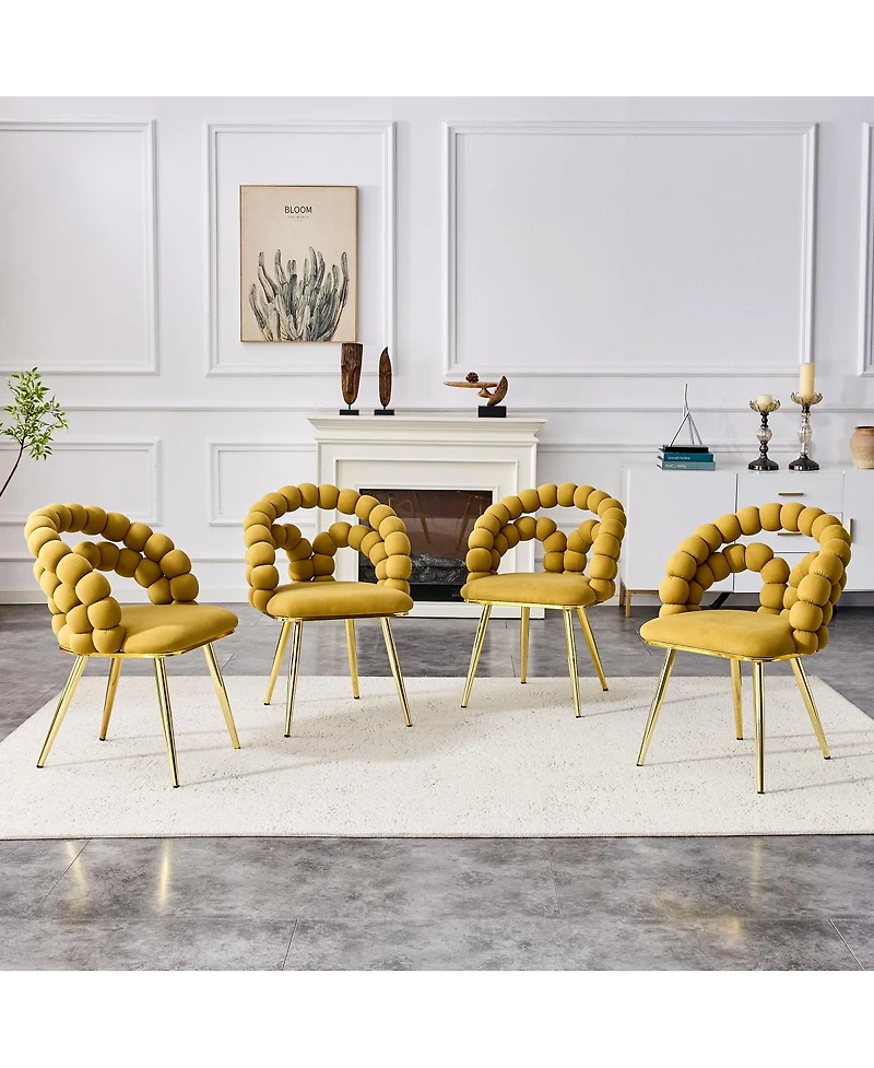Streamdale Furniture Set of 4 Puffy Bubble Chairs with Legs