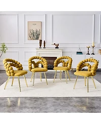 Streamdale Furniture Set of 4 Puffy Bubble Chairs with Legs